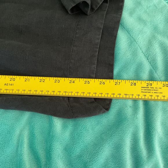 Grizas Womens Pure Linen Double Pocket Pleated Pull On Pants Black XL - Picture 10 of 11